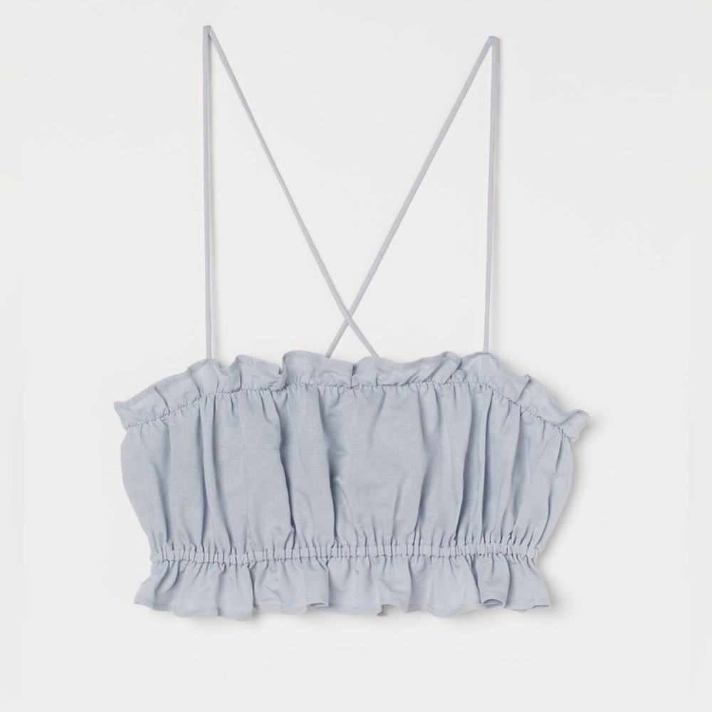 H&M NWT Linen Crop Top
